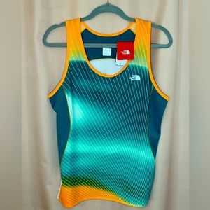 Women’s The North Face GTD Running Tank Teal/Orange/White Large